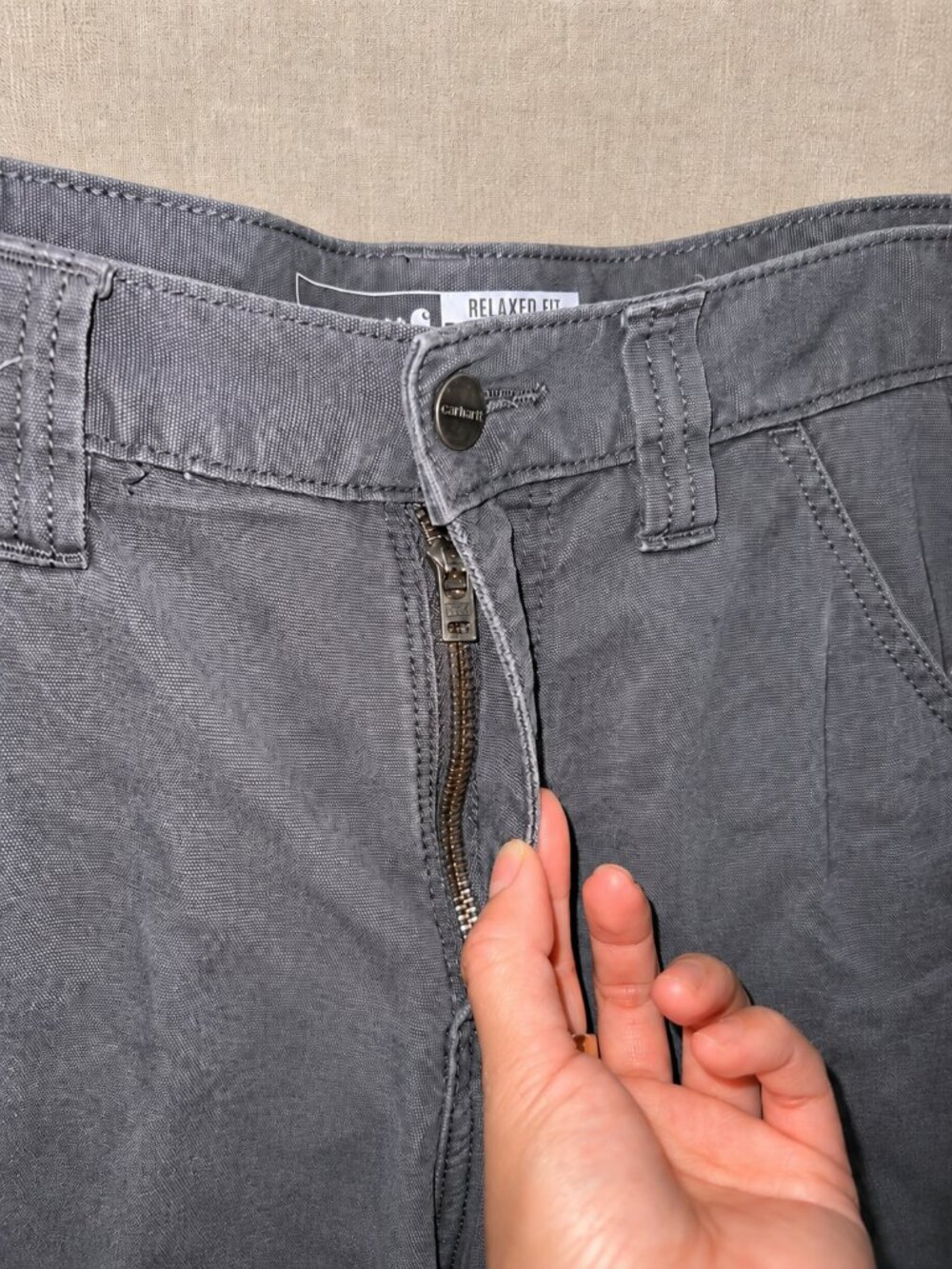 carhartt relaxed fit gray canvas utility work pants 29x30 - Picture 7 of 11